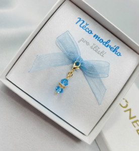 MINI PŘÍVĚSEK NĚCO MODRÉHO Zlatý – Aquamarine