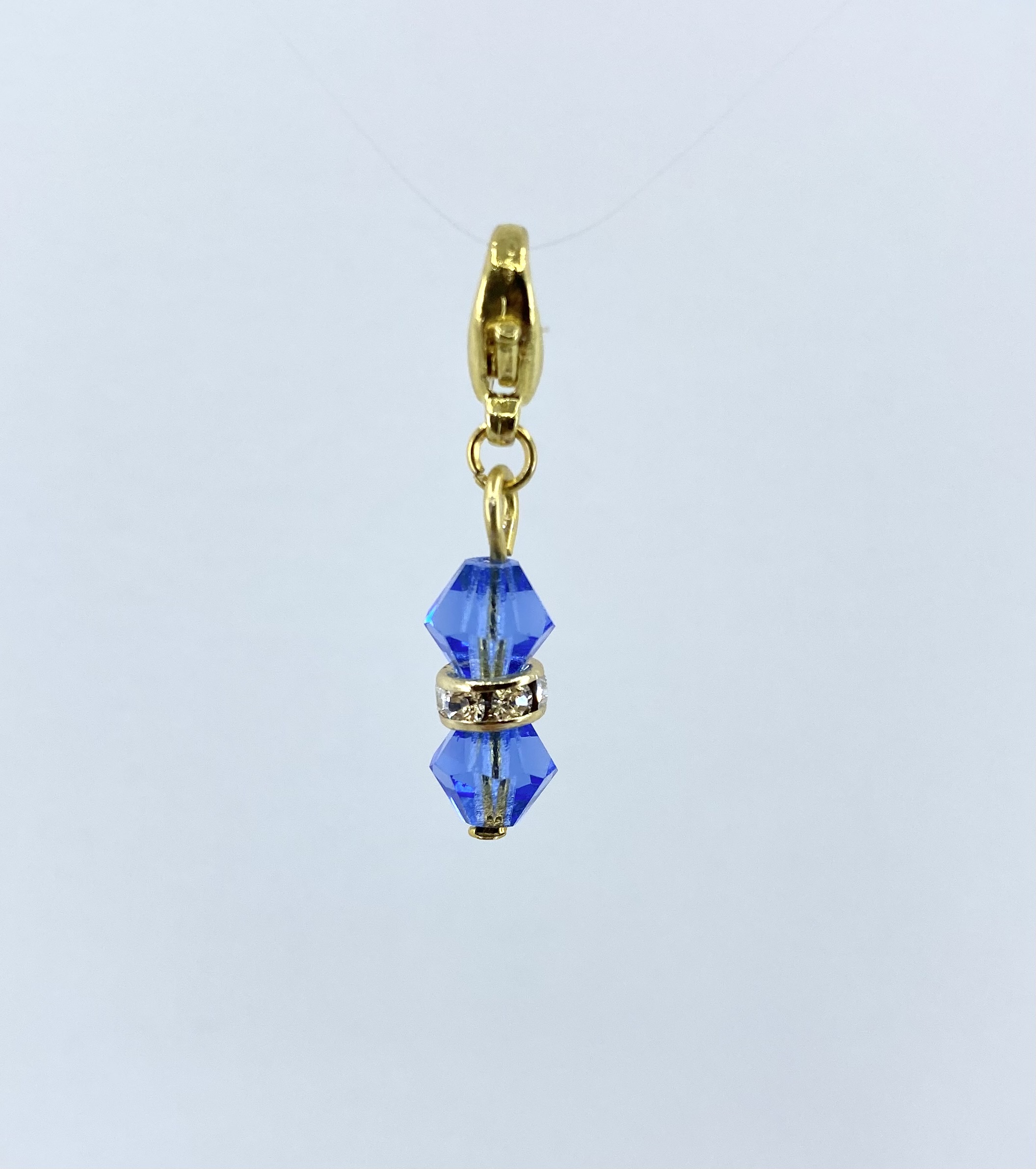 MINI PŘÍVĚSEK NĚCO MODRÉHO zlatý – SAPPHIRE - Obrázek 2