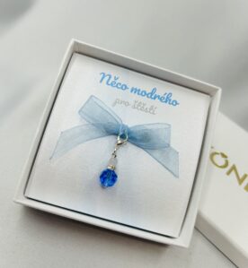 Luxusní svatební přívěsek s přírodním akvamarínem – NĚCO MODRÉHO